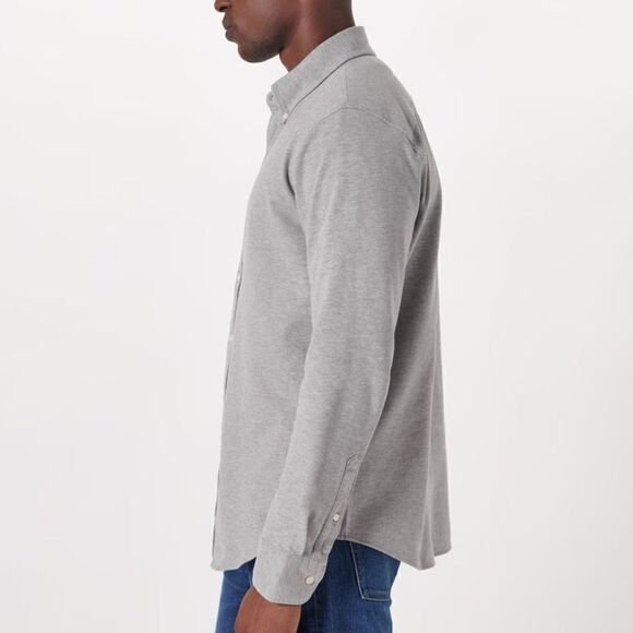 Abercrombie & Fitch Long-Sleeve Knit Performance Button-Up Shirt Thermal XL - Picture 3 of 14